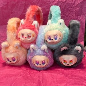 ❤️💚💜🧡🖤 Adorable Plush BIE Labubu Inspired Earmuffs! ❤️💚💜🧡🖤